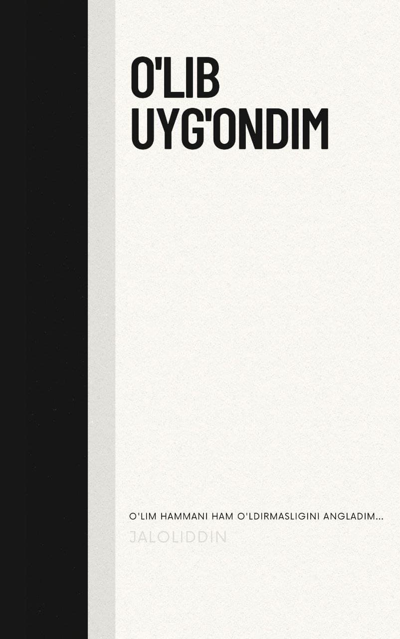 «O'lib uyg'ondim» kitobining muqovasi